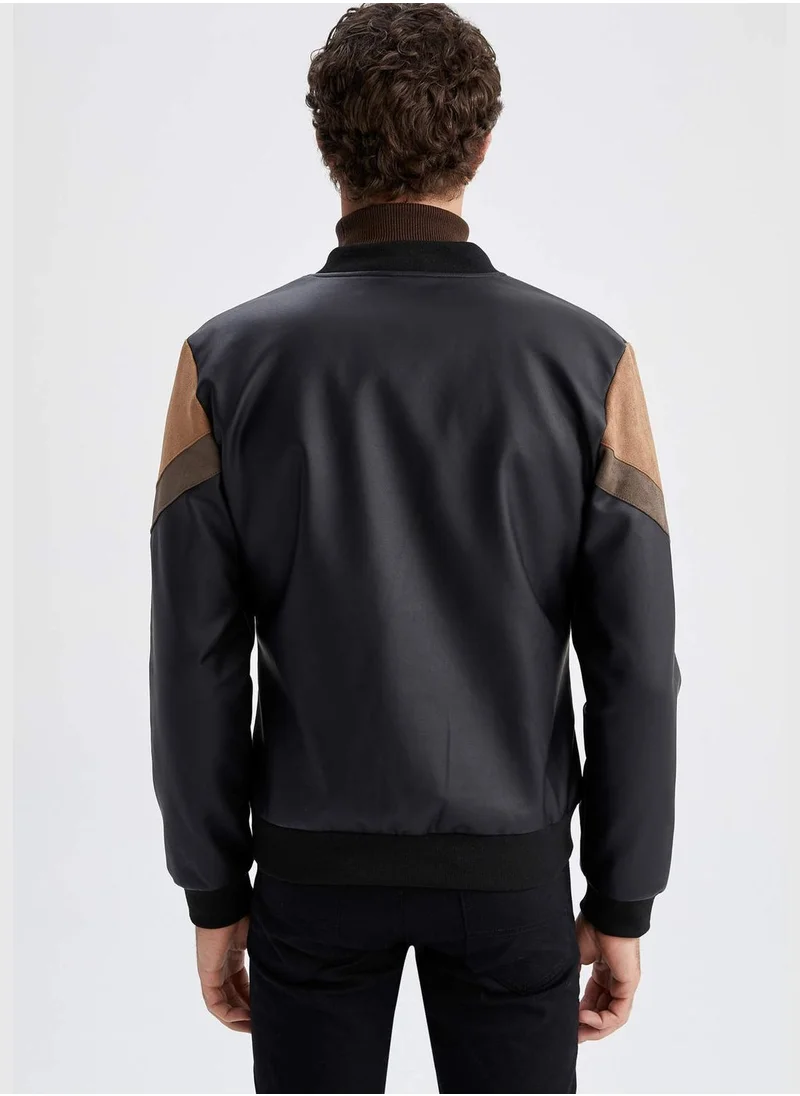 DeFacto Long Sleeve Block Colour Zippered Jacket