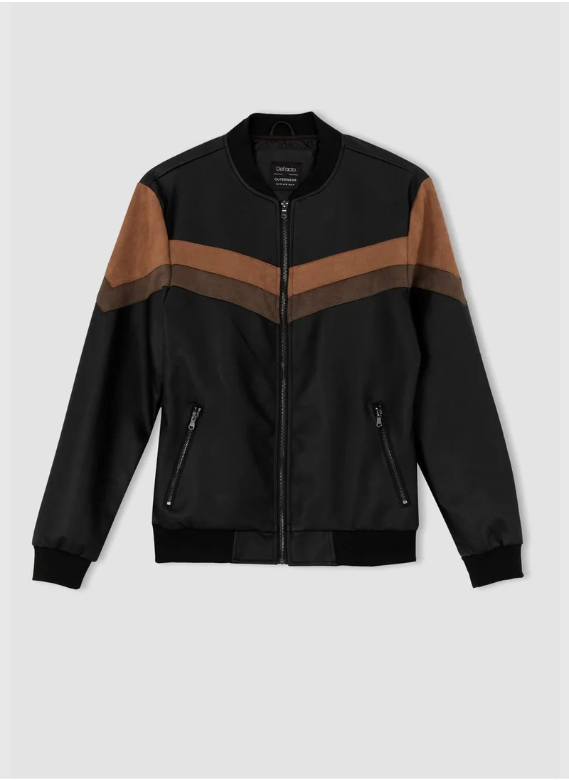 DeFacto Long Sleeve Block Colour Zippered Jacket