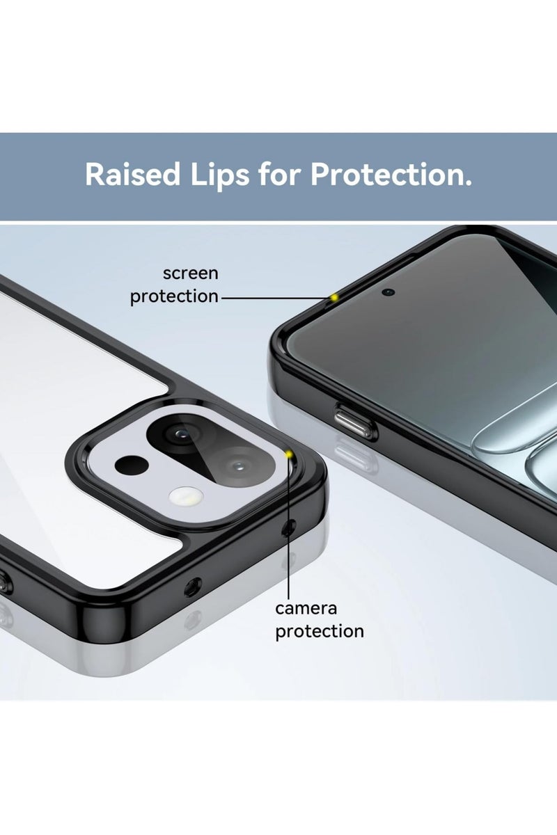عام غطاء واقي شفاف متوافق مع هاتف OnePlus 13S - خلفية من الأكريليك الشفاف الملون الصلب مع حواف من مادة TPU الناعمة، وحماية سميكة مضادة للصدمات والسقوط. - Image 5