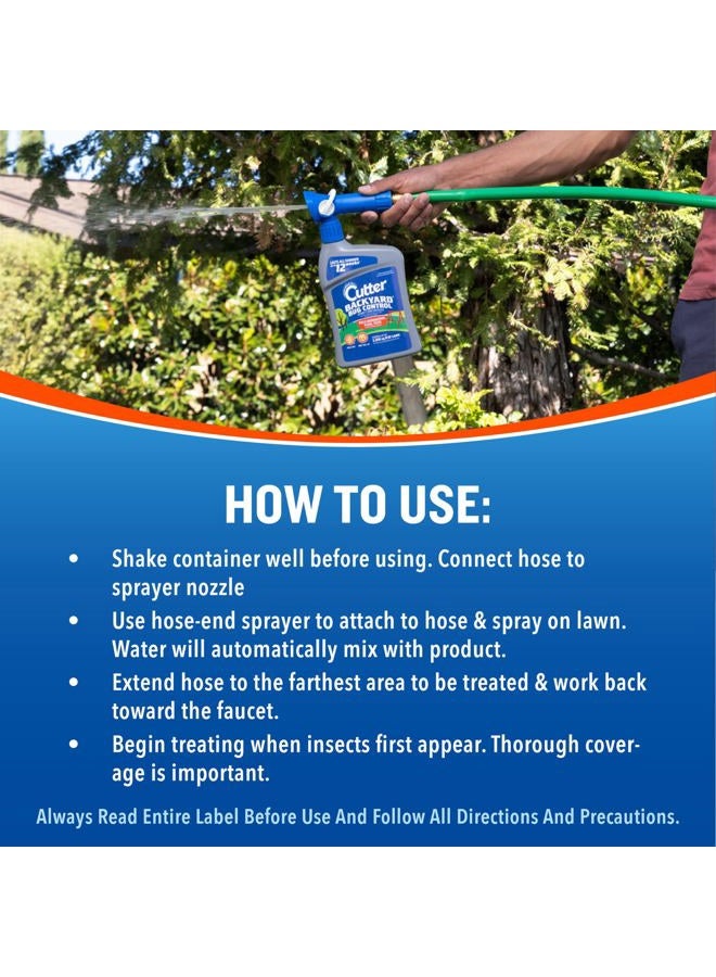 Cutter Backyard Bug Control Spray Concentrate, Mosquito Repellent, Kills Mosquitoes, Fleas & Listed Ants, 32 fl Ounce  - Image 5