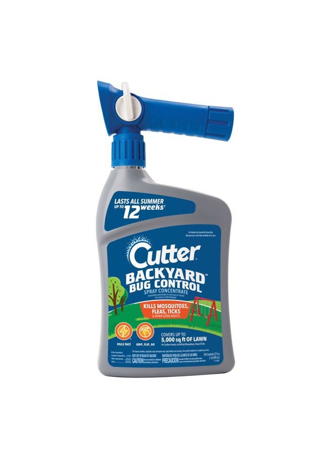 Cutter Backyard Bug Control Spray Concentrate, Mosquito Repellent, Kills Mosquitoes, Fleas & Listed Ants, 32 fl Ounce  - Image 1