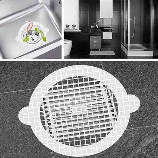 PRETOX Kitchen Sink Strainer - Disposable Shower Drain Cover Hair Catcher Shower Drain Mesh Stickers, Reusable and Versatile Drain Cover for Bathroom Laundry Bathtub Kitchen Sink 20 PCS,(Round) - Image 2