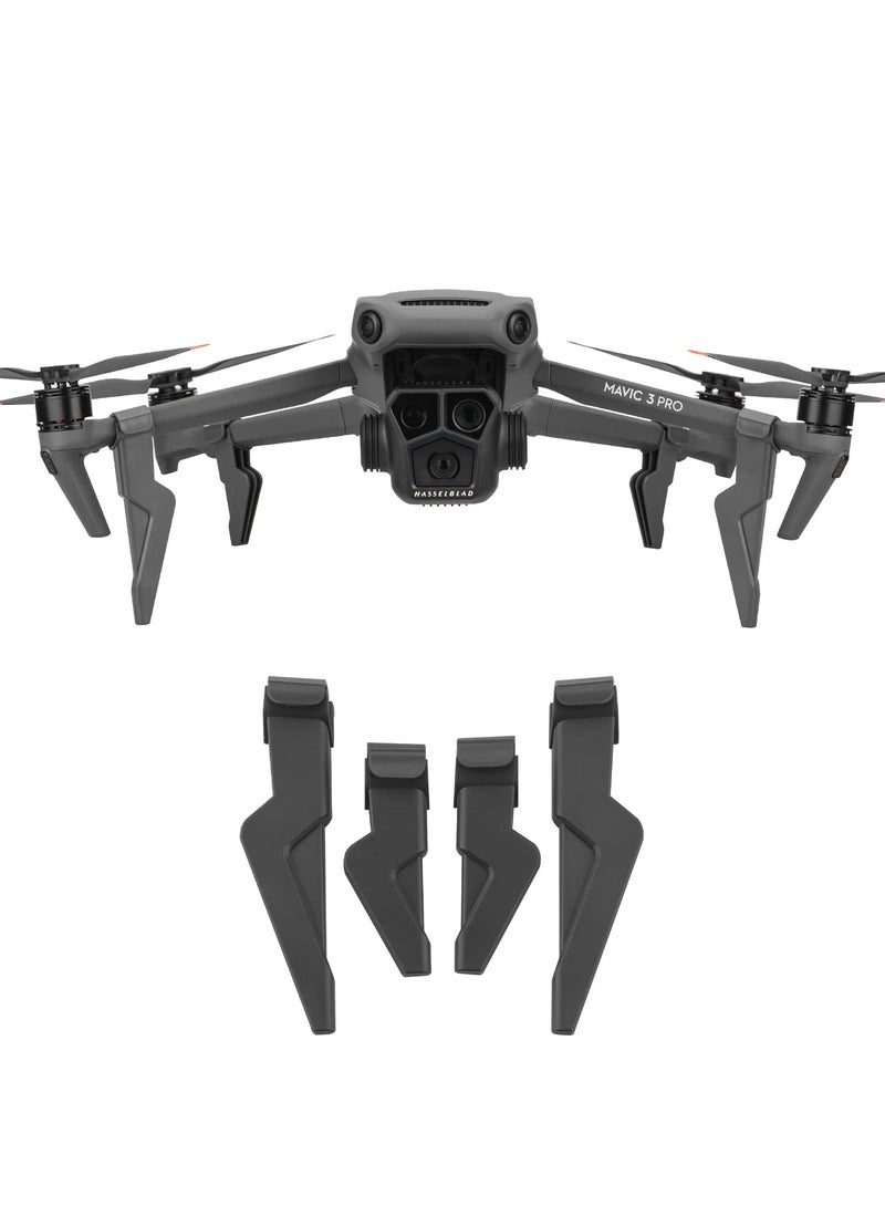 Generic Foldable Landing Gear for DJI Mavic 3 Series with Extended Leg Support in Black - Image 1
