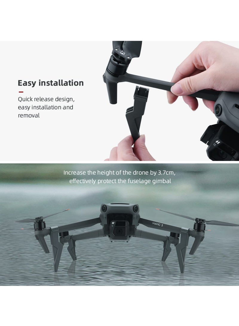 Generic Foldable Landing Gear for DJI Mavic 3 Series with Extended Leg Support in Black - Image 3
