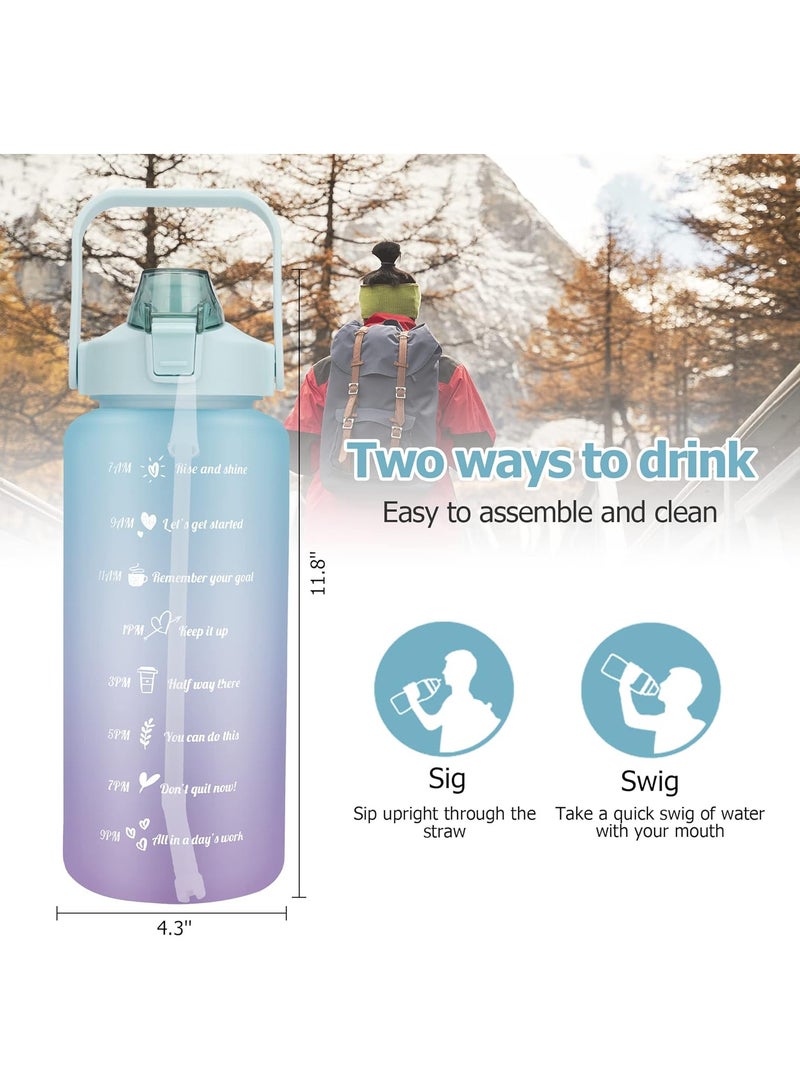 Generic Motivational Water Bottles With Time Marker, 2L,750ml,300ml Sport Water Bottle with Straw, BPA Free, Leak-proof, Drinking Sports Water Bottle for Office,Gym,Outdoor Sports  - Image 5
