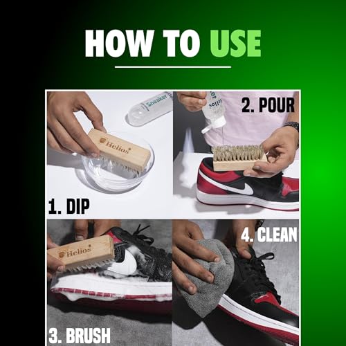Helios Sneaker Grooming & Cleaner Kit | The Ultimate Sneaker Cleaner Experience | Shoe Cleaner Kit include: 125 ml Sneaker Cleaning Solution, 1 Shoe Brush - Image 3
