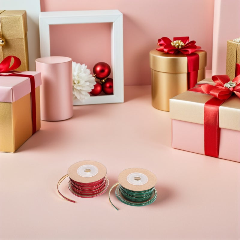 📦 شريط ملون لتغليف الهدايا ٢ لفات بتصميم يدوي وابتكاري - Image 3