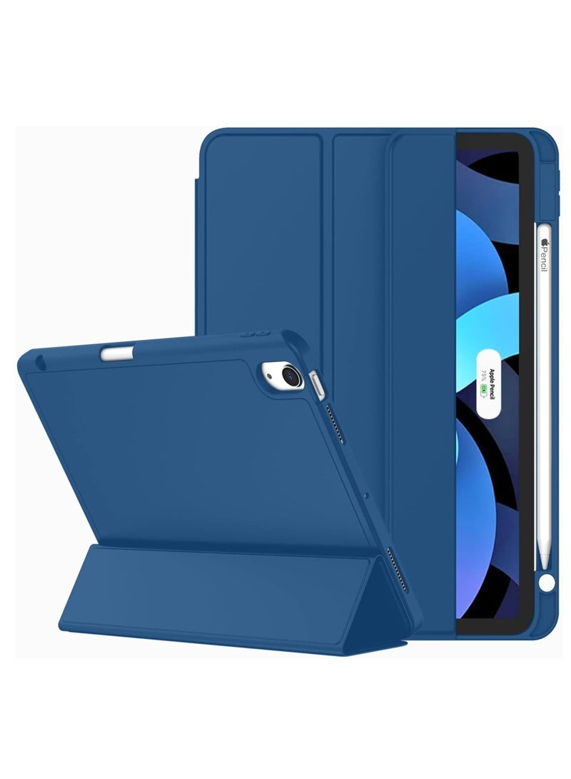 ELTRAZONE Slim Stand Case for iPad Air 13-Inch M2 (2024) - Navy Blue, Smart Shell with Touch ID Support, Auto Wake/Sleep & Translucent Back - Image 1