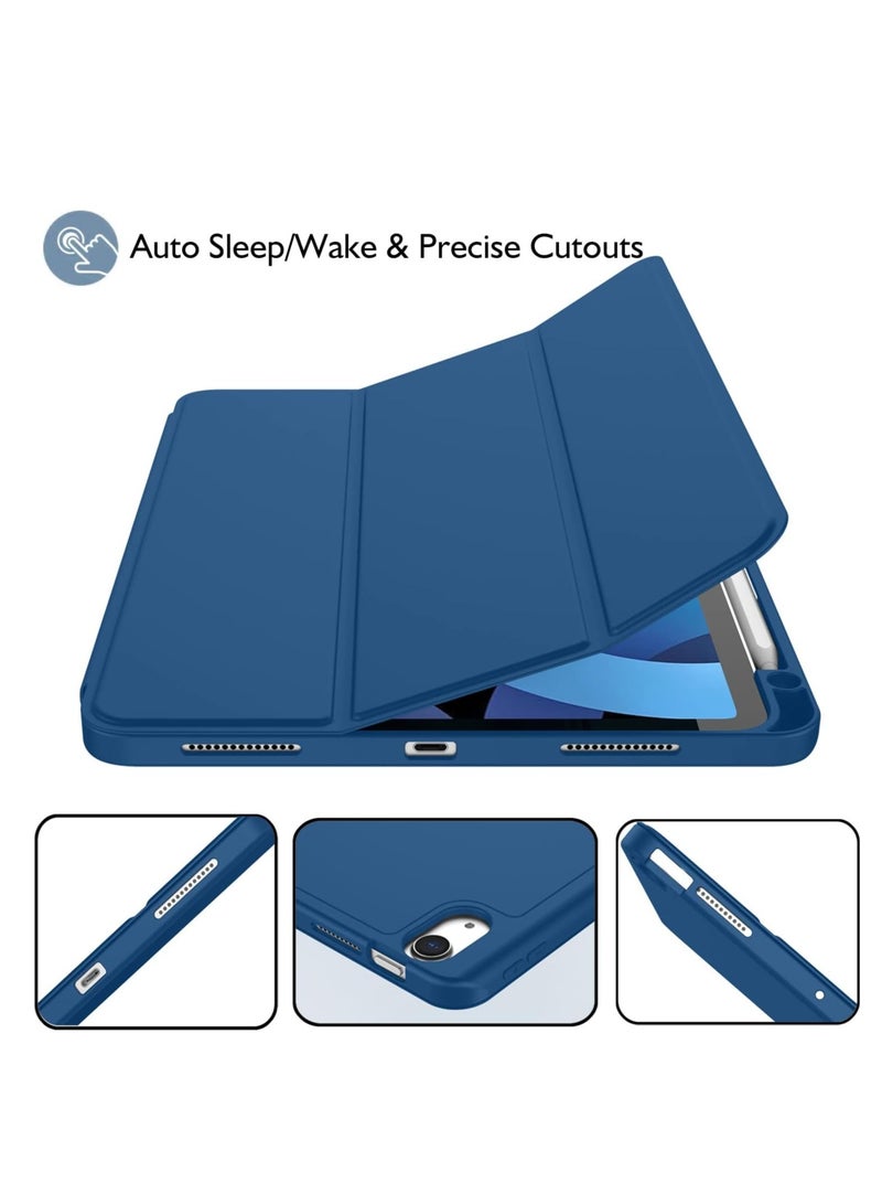 ELTRAZONE Slim Stand Case for iPad Air 13-Inch M2 (2024) - Navy Blue, Smart Shell with Touch ID Support, Auto Wake/Sleep & Translucent Back - Image 4