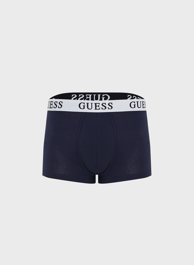 GUESS 3 Pack Logo Band Trunks