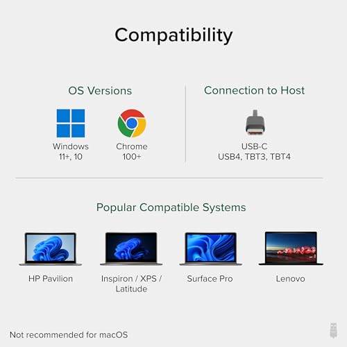 Plugable USB C to HDMI Adapter for Dual Monitors 4K 60Hz, Compatible with Windows, Chromebook, USBC Thunderbolt USB4 Laptops, MST Extended Display Type C Multi HDMI Port Adapter, Driverless USBC-MSTH2 - Image 4