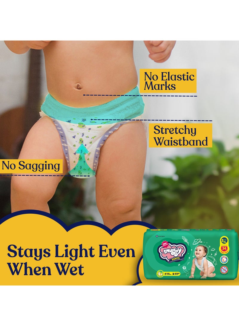 Snuggy Baby Diaper Pants Medium Size-3 (7-12kg) 50 Diapers - Image 5