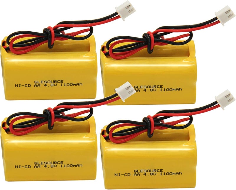 GLESOURCE (4 Pack 4.8v 1100mAh Compatible for MAG93NC487 BL93NC487 Lithonia ELB B006 Lithonia ELBB006 ELBCS06 ELB-CS06 Emergency/Exit Light Sign - Image 1