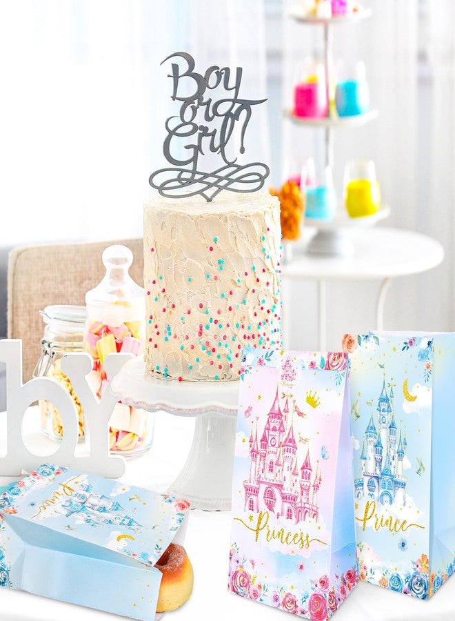 وولاين مجموعة من 24 كيس هدايا لحفلات الأميرات والأمراء من والين، مزينة بملصقات، باللونين الوردي والأزرق، على شكل قلعة، مثالية لتوزيع الحلوى والهدايا في حفلات أعياد الميلاد وحفلات استقبال المولود الجديد. - Image 5