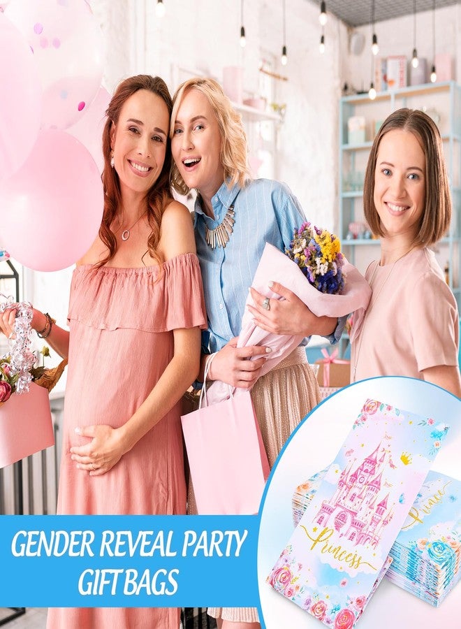 وولاين مجموعة من 24 كيس هدايا لحفلات الأميرات والأمراء من والين، مزينة بملصقات، باللونين الوردي والأزرق، على شكل قلعة، مثالية لتوزيع الحلوى والهدايا في حفلات أعياد الميلاد وحفلات استقبال المولود الجديد. - Image 4