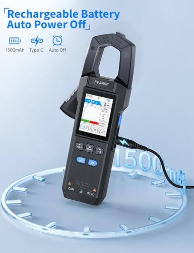 FNIRSI DMC-100 Digital Clamp Meter 9999 Counts TRMS Multimeter, 600A Curve Recording Rechargeable Amp Meter with Storage Bag, NCV, AC/DC Voltage Current, Continuity Capacitance Diode Resistance - Image 4