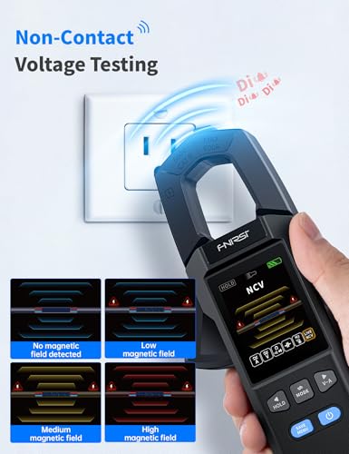 FNIRSI DMC-100 Digital Clamp Meter 9999 Counts TRMS Multimeter, 600A Curve Recording Rechargeable Amp Meter with Storage Bag, NCV, AC/DC Voltage Current, Continuity Capacitance Diode Resistance - Image 2