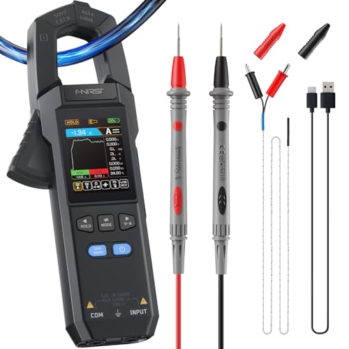 FNIRSI DMC-100 Digital Clamp Meter 9999 Counts TRMS Multimeter, 600A Curve Recording Rechargeable Amp Meter with Storage Bag, NCV, AC/DC Voltage Current, Continuity Capacitance Diode Resistance - Image 5