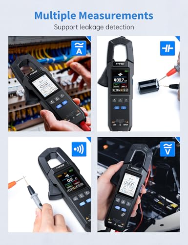 FNIRSI DMC-100 Digital Clamp Meter 9999 Counts TRMS Multimeter, 600A Curve Recording Rechargeable Amp Meter with Storage Bag, NCV, AC/DC Voltage Current, Continuity Capacitance Diode Resistance - Image 3