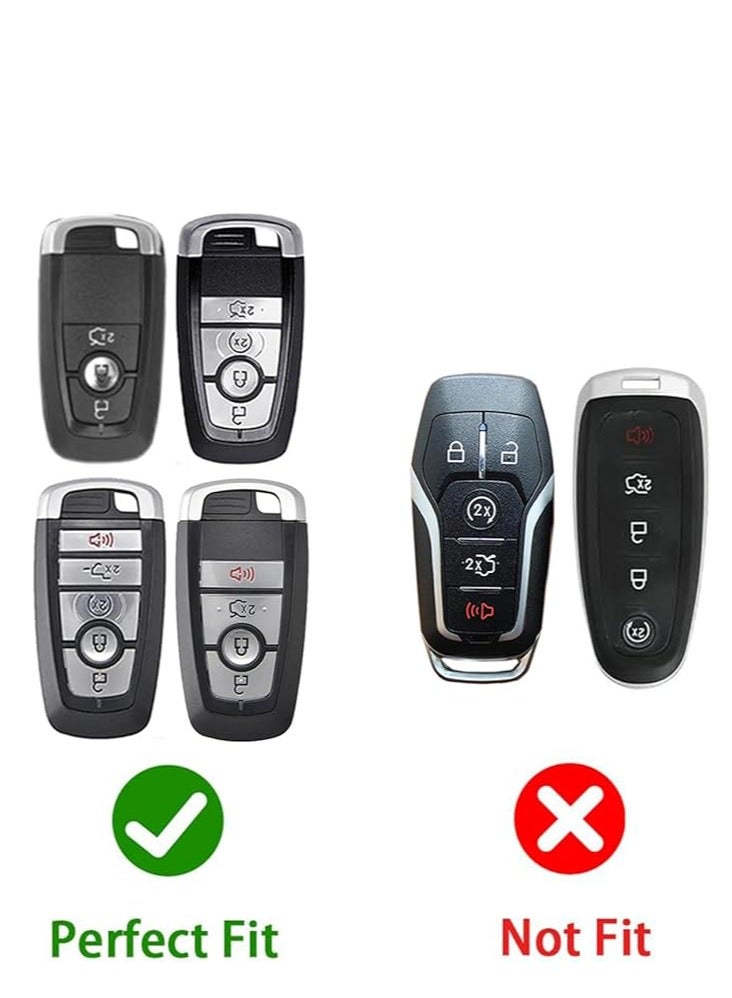OUYoo for Ford Key Fob Cover Soft TPU with Keychain Key Case Holder Full Protection for Ford Explorer  Fusion Escape Edge Expedition F150 F250 F350 F450 F550 Maverick Mustang ( Green) - Image 2