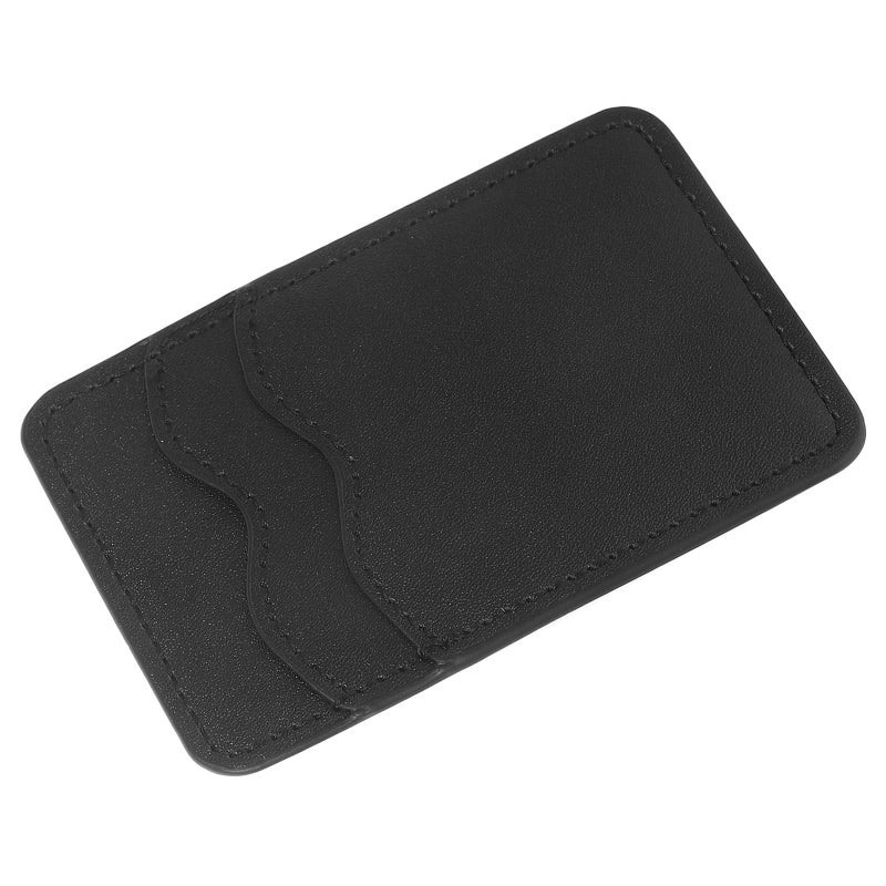Self Adhesive Leather Phone Wallet Card Holder For Women Dual Slot Black - Image 2