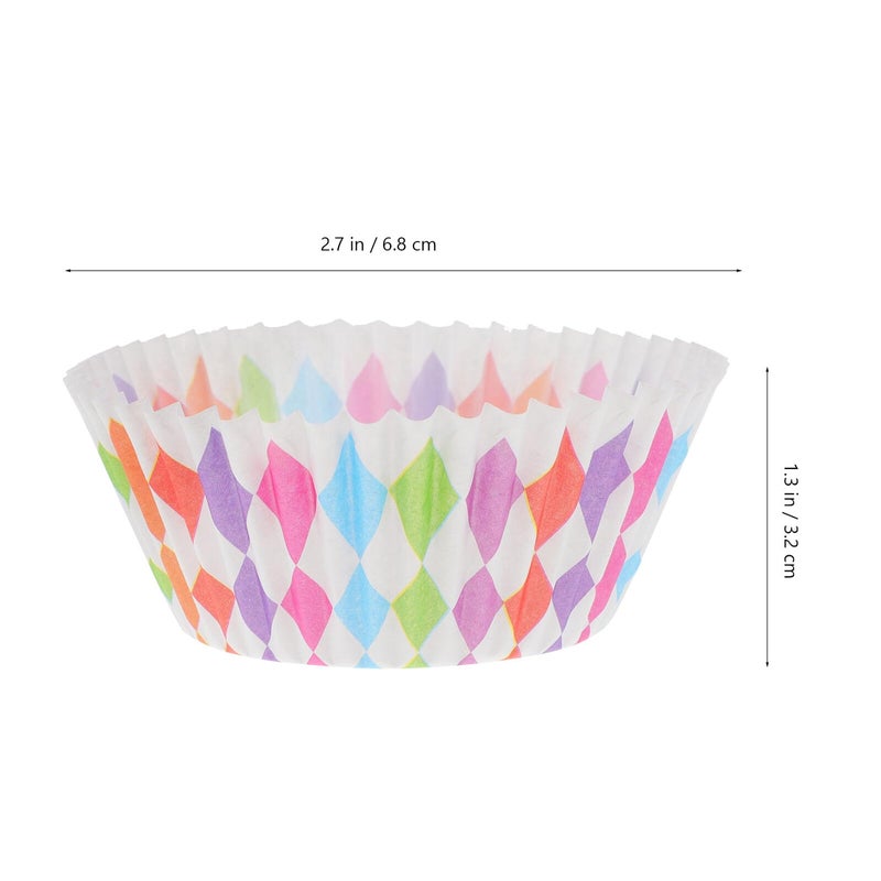 Rainbow Cupcake Liners 200pcs Standard Size Food Grade Greaseproof Baking Cups - Image 3