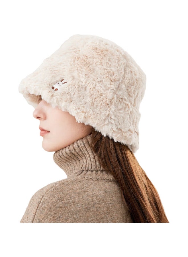 JIUMU Women'S Autumn And Winter Warm Fisherman Hat, Bucket Hat, Ladies Winter Hat, Water Bucket Hat, Cold-Proof And Windproof Hat For Women In Winter - Image 3