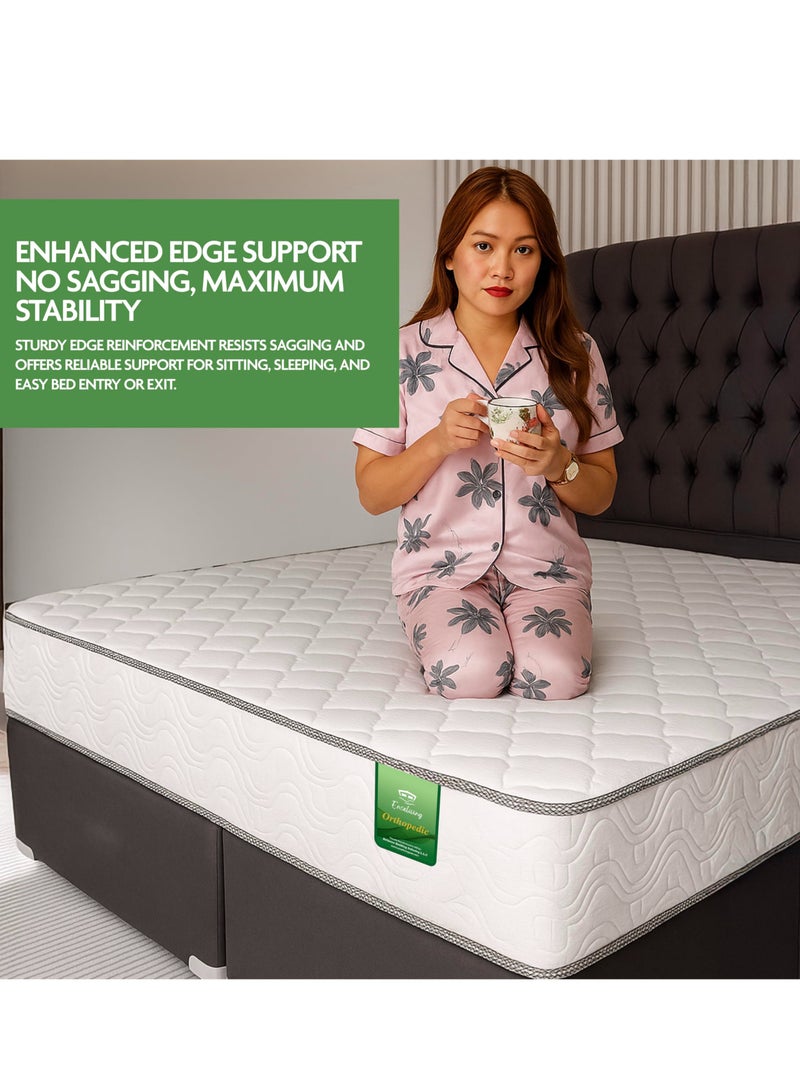 EASELIVING مرتبة أورثوبيديك بحجم كينج - مرتبة متوسطة الصلابة بسُمك 24 سم مع قماش قابل للتهوية | مرتبة أورثو بنيل قابلة للعكس مع تخفيف الضغط لجميع أوضاع النوم | ضمان 3 سنوات (180 × 200 سم) - Image 3