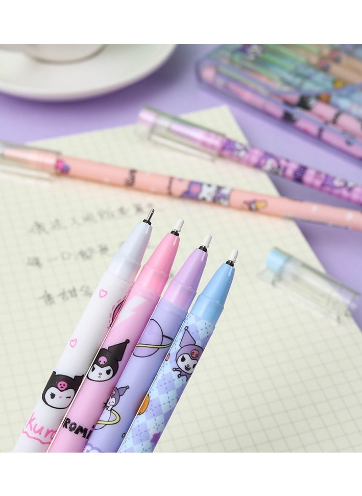 Generic - 12 Pieces Of Cute Family Erasable Straight Neutral Pen Ins Girl Feng Shui Pen High Value Gift Pen Stationery (Strawberry Bear-0.5mm Blue Refill) - Image 1