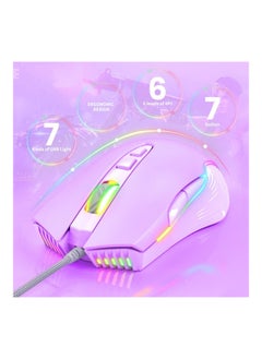 نيبمينينت ماوس ألعاب سلكي CW905 بدقة 6400 نقطة لكل بوصة مزود بمنفذ USB و7 أزرار وإضاءة LED بألوان متغيرة لمحبي أجهزة الكمبيوتر واللابتوب  - Image 2