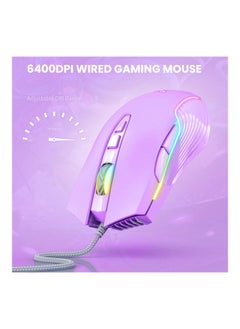 نيبمينينت ماوس ألعاب سلكي CW905 بدقة 6400 نقطة لكل بوصة مزود بمنفذ USB و7 أزرار وإضاءة LED بألوان متغيرة لمحبي أجهزة الكمبيوتر واللابتوب  - Image 3