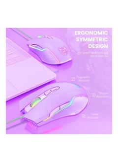 نيبمينينت ماوس ألعاب سلكي CW905 بدقة 6400 نقطة لكل بوصة مزود بمنفذ USB و7 أزرار وإضاءة LED بألوان متغيرة لمحبي أجهزة الكمبيوتر واللابتوب  - Image 5