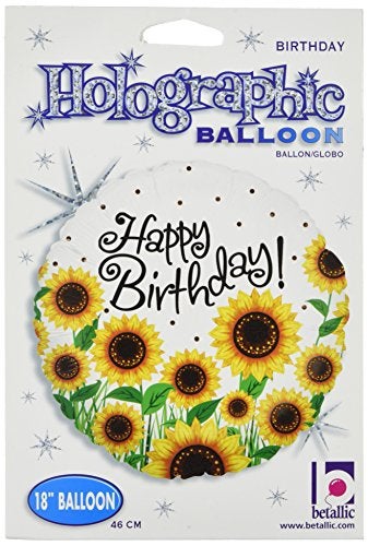 Shindigz Betallic 86682P Sunny Sunflower Birthday Packed Balloon, 18" - Image 3