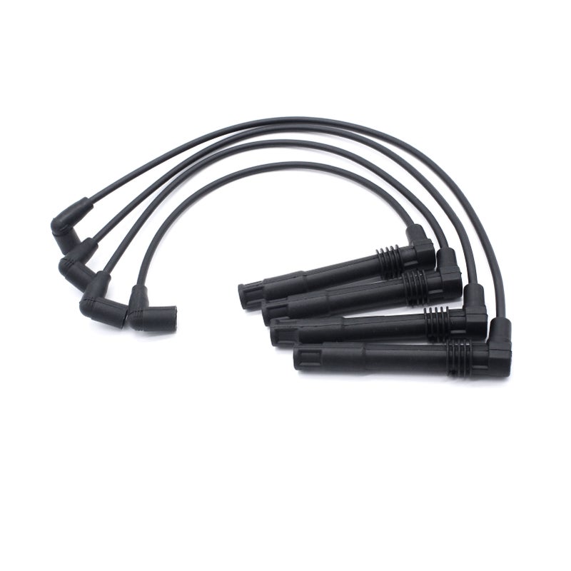 Ignition Wire Set: 4 Black Low-resistance Heat Conductors - Premium Durable Corrosion-resistant Easy-to-install Ignition Cable Kit for VW Bora Golf 4 1J Lupo 6X 6E 1.4+1.6 Polo 6N1 1.6 6N2 9N 1.4 - Image 1