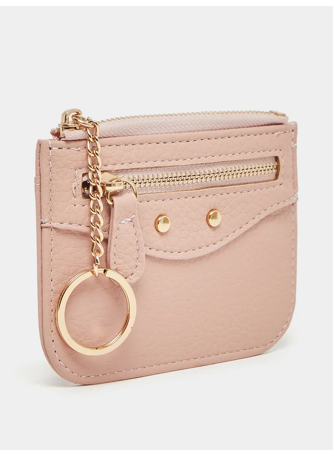 Styli Styli Textured Wallet with Zip Closure