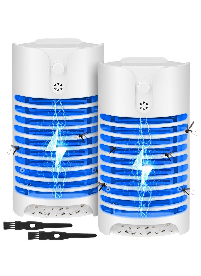 Yakiter - Electronic Bug Zapper, Yakiter Mosquito Killer, Light Sensing Mosquito Zapper Plug in with UV LED Lamp, Powerful Mosquito Fly Zapper, Insect Trap Lamp for Indoor (White-2 Pack) - Image 1
