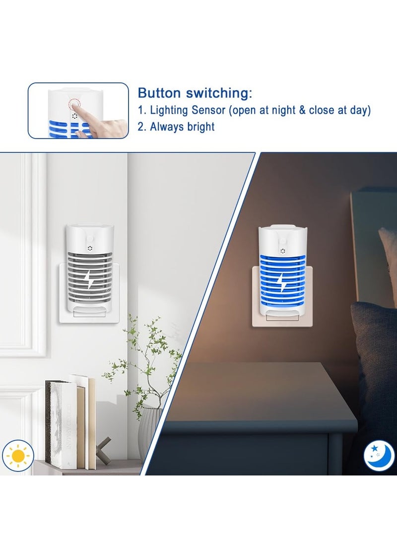 Yakiter - Electronic Bug Zapper, Yakiter Mosquito Killer, Light Sensing Mosquito Zapper Plug in with UV LED Lamp, Powerful Mosquito Fly Zapper, Insect Trap Lamp for Indoor (White-2 Pack) - Image 1