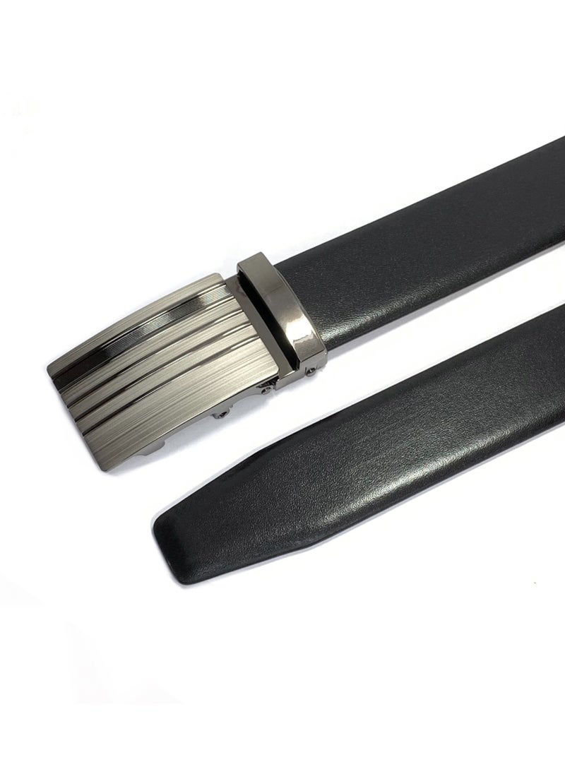 Classic Milano Classic Milano Genuine Leather Men's Spanish Leather Belt Men Automatic Buckle Dress Belt  - Formal Men's Belt Leather & Office Wear Belt, Formal Outfits, Gifts - Black & Brown Men’s Leather Belt for Men  - Image 3