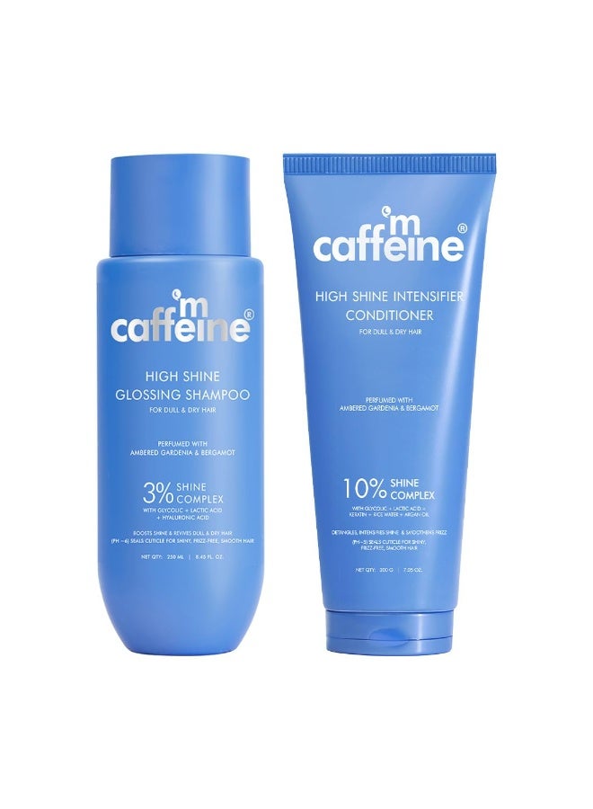 mCaffeine Glass Hair Wash Duo | Glossy Hair Shampoo + Shine Intensifier Conditioner | New Shine Complex | Smooth, Shiny Hair & 48Hr Frizz Control | Long Lasting Luxury Fragrance| 250ml + 200G - Image 3
