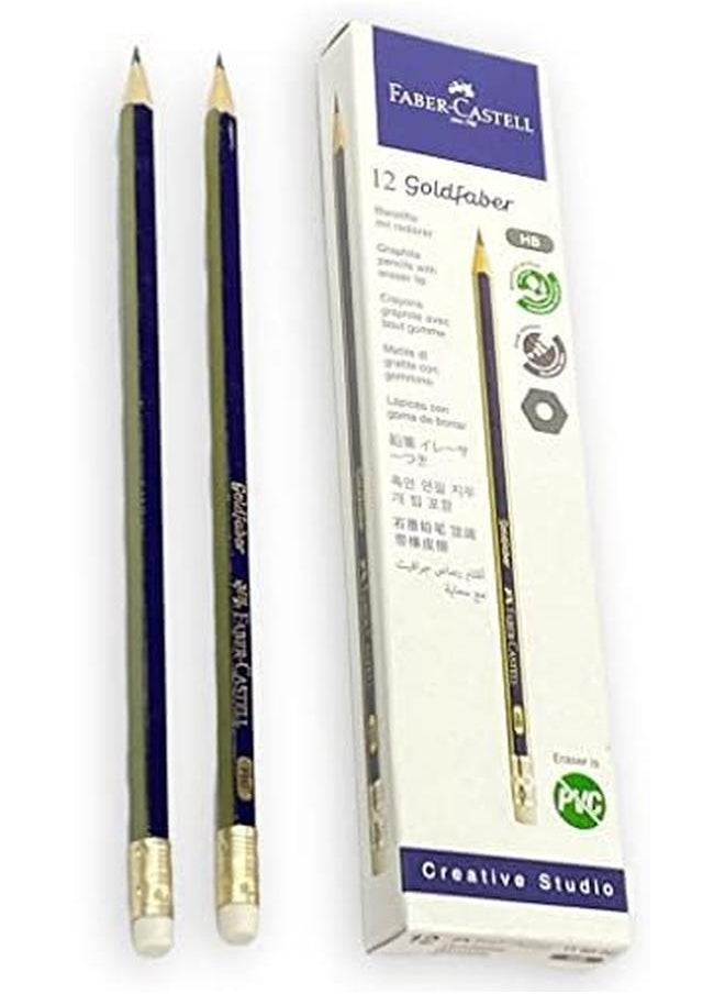 12 Goldfaber Graphite Pencils With Eraser Tip 116800