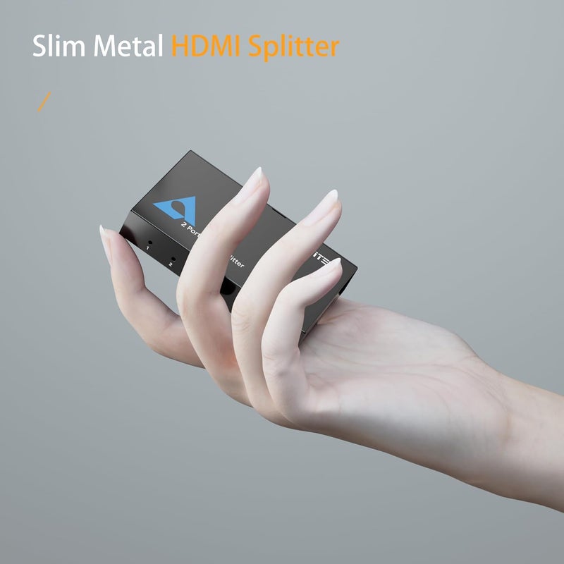 مقسم HDMI رفيع 4K 1x2، 1 مدخل و2 مخرج، مقسم HDMI من Arvitek بمنفذين لشاشة التلفزيون، موزع HDMI غير قابل للانزلاق لأجهزة PS4 وFire Stick وHDTV - Image 5
