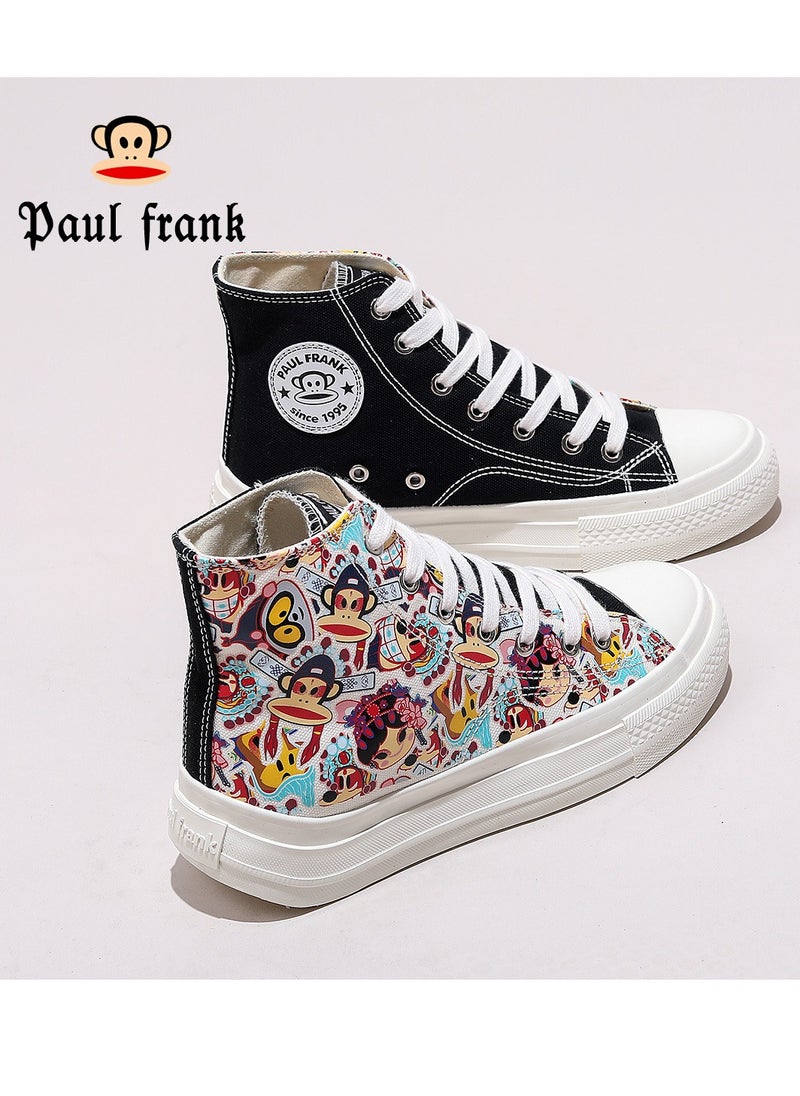 Paul Frank - High Top Canvas Versatile Graffiti Board Shoes For Female Students - Image 1