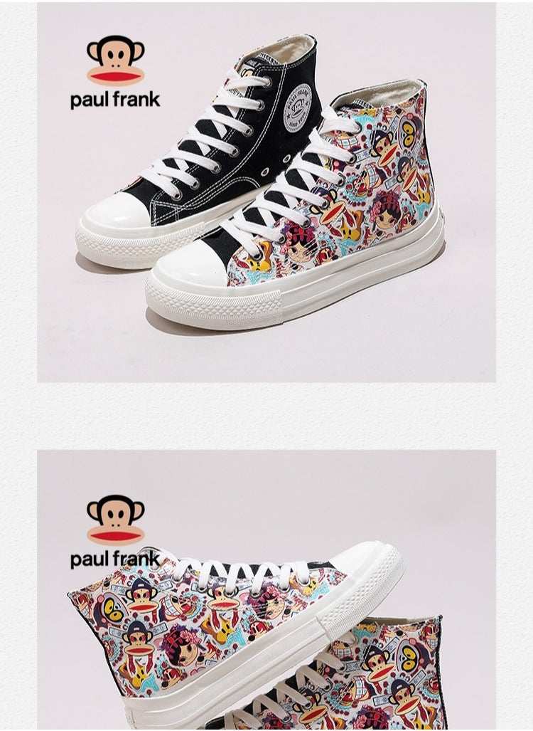 Paul Frank - High Top Canvas Versatile Graffiti Board Shoes For Female Students - Image 1
