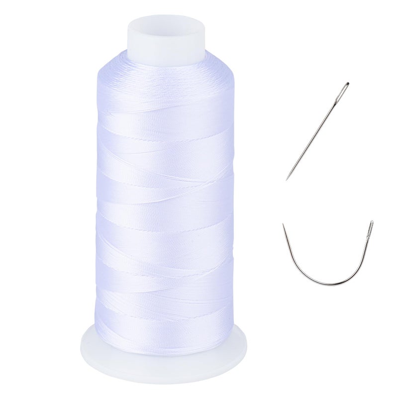 simthread UV Resistant - Heavy Duty Outdoor Thread for Hand or Machine Sewing - Simthread 100% Polyester Bonded Thread Tex 69 (12wt) - 1500 Yards NP-White - Image 1