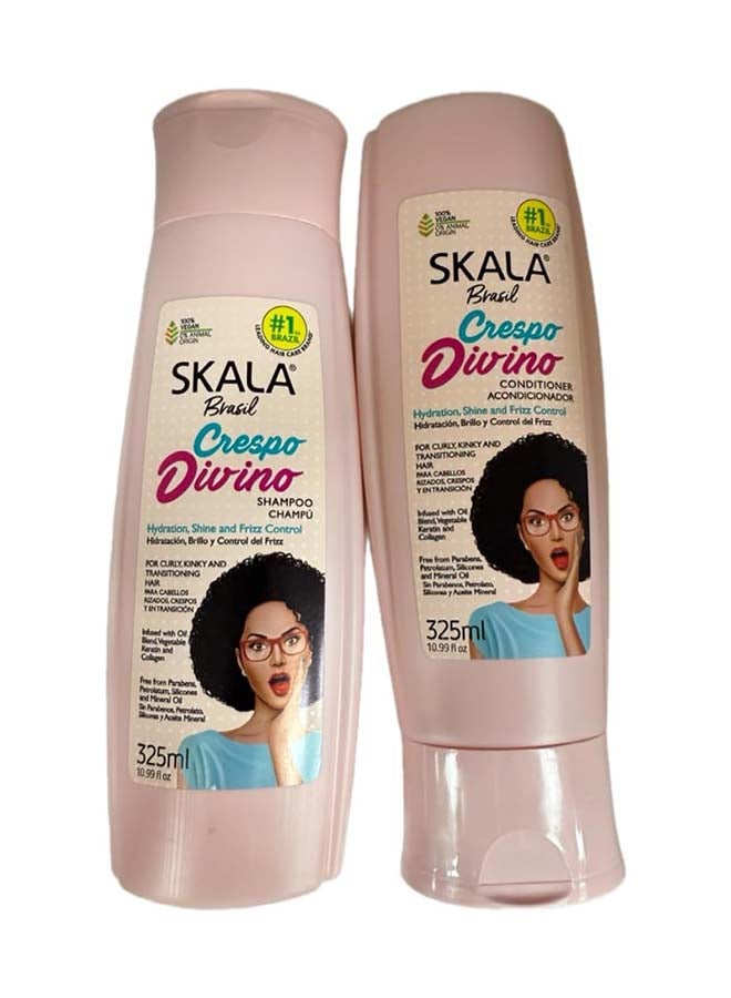 سكالا Crespo Divino Shampoo & Conditioner Kit | Ideal for Coily, Curly, Dry & Damaged Hair - Image 1