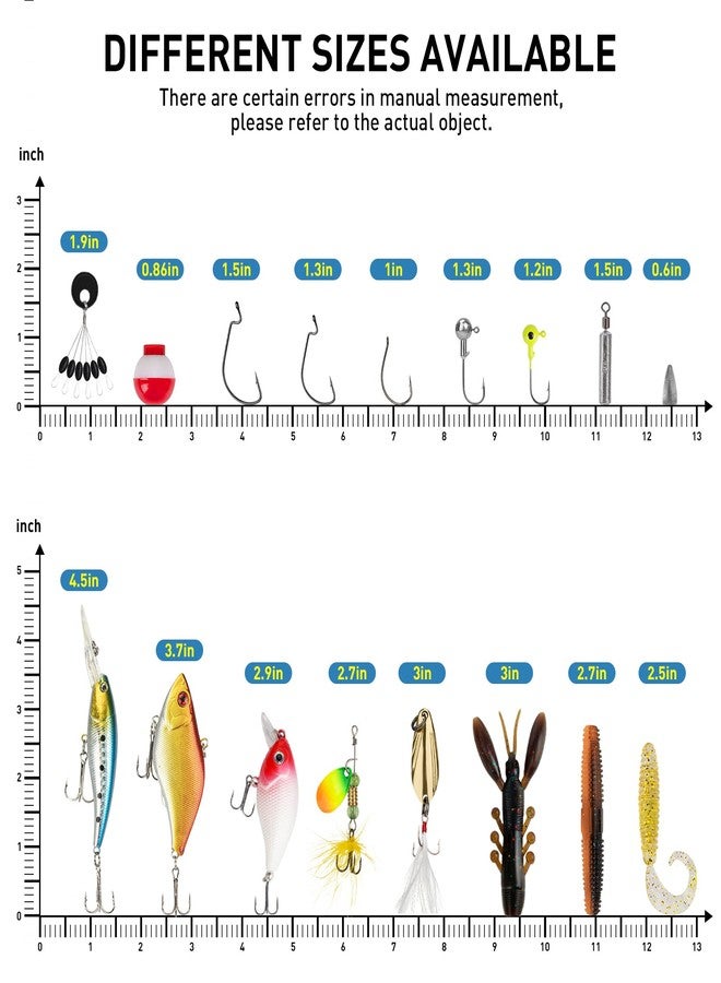 THKFISH طقم طُعم صيد THKFISH، صندوق أدوات صيد مكون من 153 قطعة، يشمل طُعمًا صناعيًا، وطُعمًا دوارًا، وملعقة، وأوزانًا، وخطافات، وغيرها من الملحقات لصيد سمك القاروص وسمك السلمون المرقط في المياه العذبة والمالحة. هدية مثالية للرجال. - Image 4