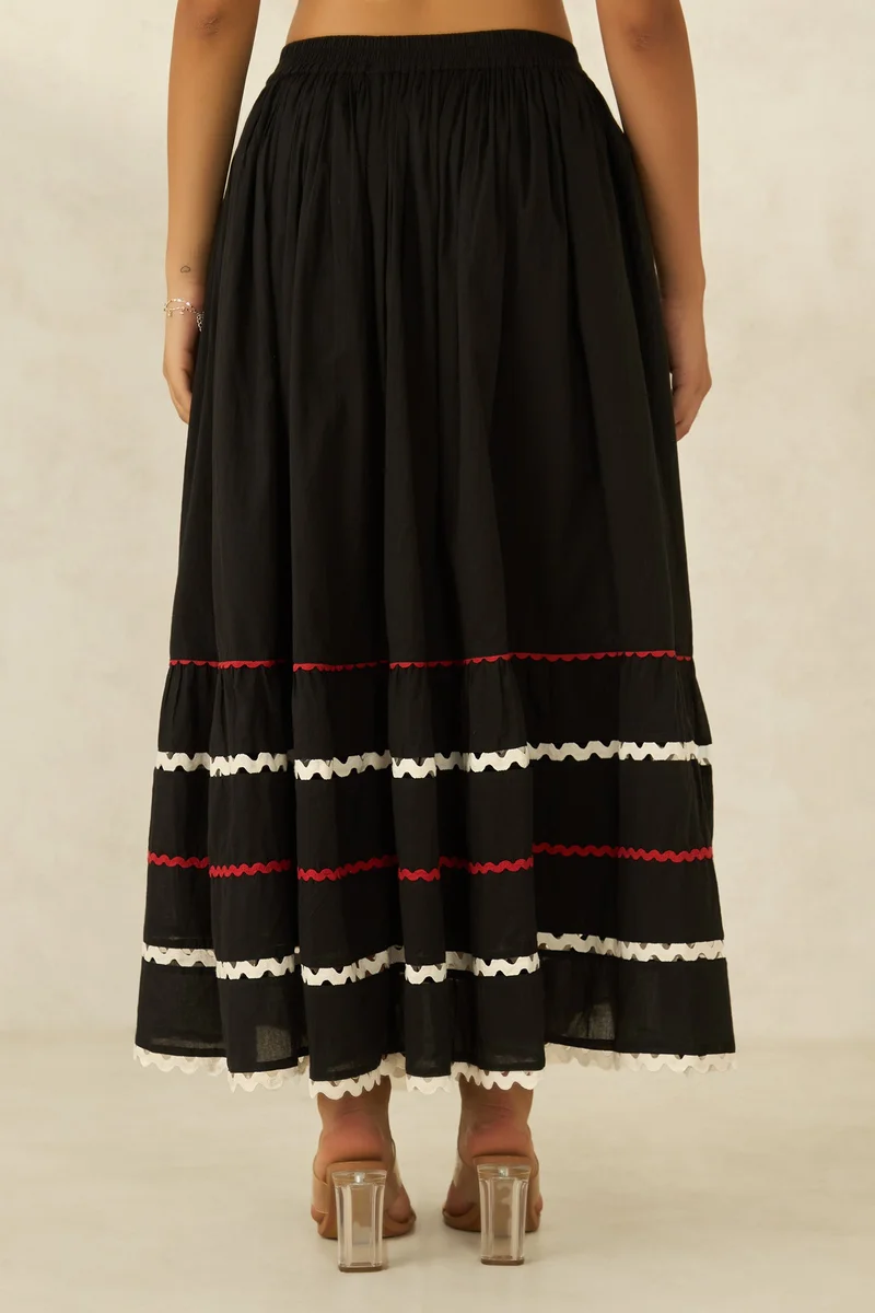 Virgio Cotton Flared Dinnerwear Skirts for Women
