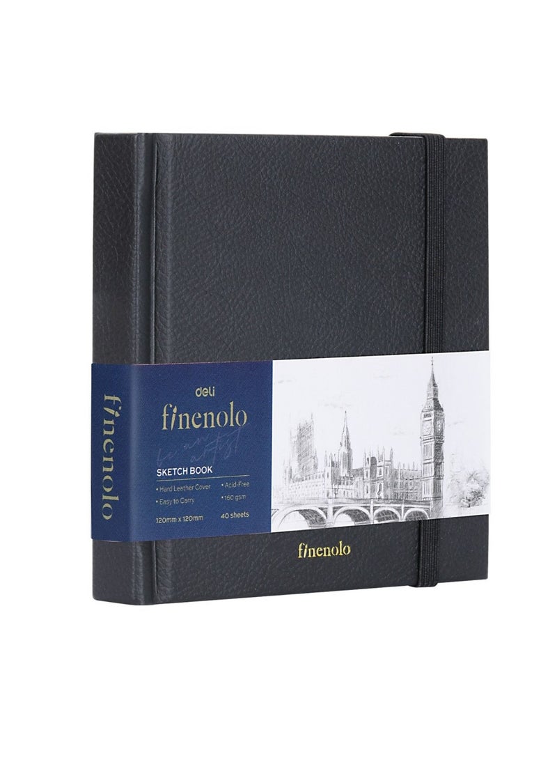 Deli 12x12cm Size Small Finenolo Sketch Book With 40 Plain Sheets 160gsm Thickness - Image 1