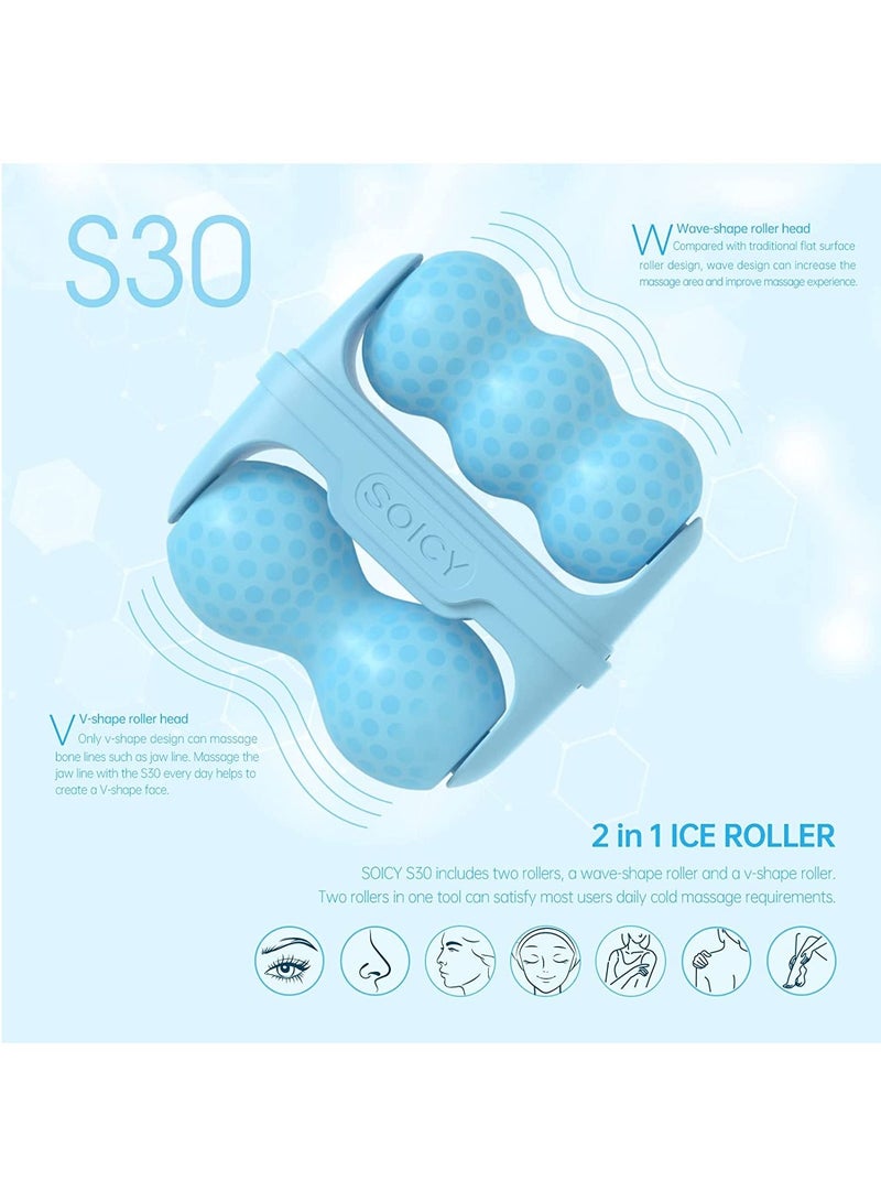Prime Ice Mold Ice Roller Ice Maker For Face And Eyes Puffiness Relief Shrink Pores & Tighten Skin Reusable Face Ice Face Roller Skin Care Tools  Plastic Cover-Blue - Image 2