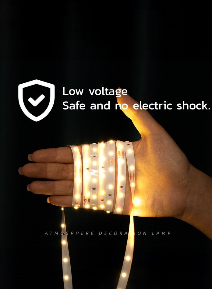 مودي شريط إضاءة LED بطول 3 أمتار (3000 كلفن - أبيض دافئ)، موصل USB مع مفتاح تشغيل/إيقاف، مثالي لتزيين إعدادات الألعاب، الترفيه، الكمبيوتر، التلفاز، ديكور الغرفة، وزينة الحفلات في المناسبات مثل الكريسماس، رأس السنة، عيد الفطر، عيد الأضحى، والديوالي. - Image 3